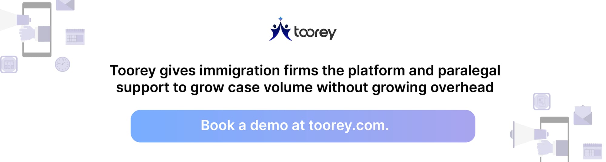 Toorey gives immigration firms the platform and paralegal support to grow case volume without growing overhead. Book a demo at toorey.com.