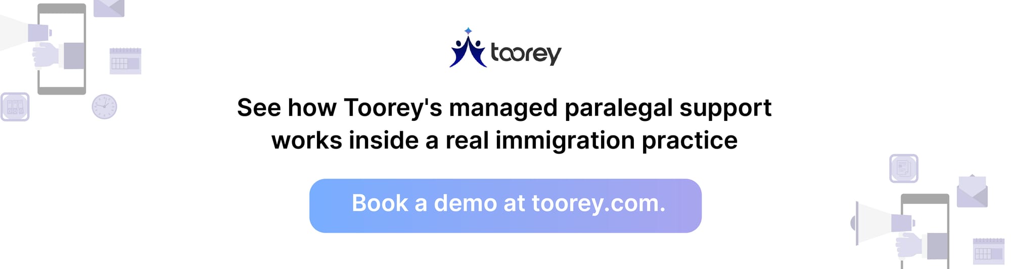 See how Toorey's managed paralegal support works inside a real immigration practice. Book a demo at toorey.com.